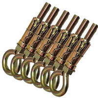 Pure Source India Swing Anchor Fasteners Hook For Hanging Swing, 12 Mm, 6 Piece, Metal, Gold