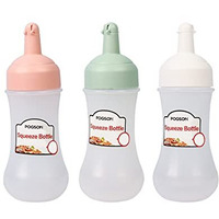 Tomatus Food Ketchup Dispenser Salad Dressing Storage Squeeze Bottle Refillable Condiment Bottle 280Ml (Pack Of 3)