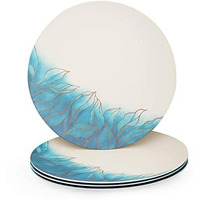 Earthism Eco-Friendly Bamboo Fibre Dinner Plates 11"- Pack Of 4 (Azure, Beige & Blue)