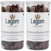 Lagom Gourmet Seedless Kholas Dates | All Natural | No Preservatives | No Added Sugar | Gluten Free | Vegan | Plant Based | Non Gmo | Dates Dry Fruits | Khajur | Khajoor | Khejur (1 Kg)