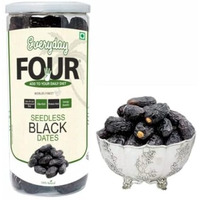 Everyday Four Seedless Black Dates | All Natural Fresh Khajur With No Added Sugar | Healthy & Nutrition Free 400G Dry Fruits | Black Khajoor Rich In Protein & Vitamin Vegan Finest Dates (Dates Black)
