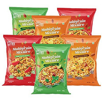 Fit & Flex Baked Multigrain Lemony Mint, Tangy Tomato & Cheesy Cheese Namkeen Mixture, Healthy Snacks With Zero Cholesterol, Tasty Party Snacks - As Seen On Shark Tank India - 100 G (Pack Of 6)