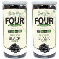 Everyday Four Seedless Black Dates | All Natural Fresh Khajur With No Added Sugar | Healthy & Nutrition Free 800G Dry Fruits | Black Khajoor Rich In Protein & Vitamin Vegan Finest Dates