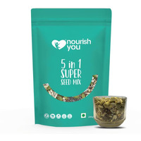 Nourish You Seeds Mix For Eating | 200G | 5 Super Seeds In 1 Mix | Edible Trail Mix, Mixed Seeds, Chia, Pumpkin, Watermelon, Flax, Sunflower, High Protein, Healthy Snacks Roasted (Pack Of 1)