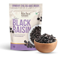 Kitchensmith Afghani Seedless Black Raisin 500 Gm | Draksh, Kaali Dakh, Kali Kishmish Raisins | Naturally Sourced, Dried & Sweet Dry Fruits (Air Tight Pouch)