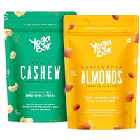 Yogabar Dry Fruits Combo 1Kg - Whole Cashew 500G & Californian Almonds 500G - Ideal For Smoothies, Salad Toppings & Indian Cuisines - Consitent Quality Through The Year - 1Kg (500G X 2)