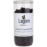 Lagom Gourmet Dried Cranberries 500G | Gluten Free | Vegan | Plant Based | Non Gmo | Cranberry Dry Fruit