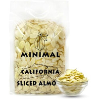 Minimal Sliced Blanched California Almonds, 200G (Badam Flakes, Perfect For Garnish, Baking And Salads)
