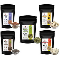 Bralcon Seeds Combo Of Chia, Watermelon, Pumpkin, Sunflower, Flax Seeds - 500G (5 X 100G Each Pack) | Unroasted Mix Seeds For Eating With Omega 3 And Rich In Fiber, Protein For Weight Loss