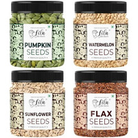 Lila Dry Fruits Seeds Combo 250 Gms Each Pumpkin, Watermelon, Sunflower & Flax Seeds | 100% Natural, Gluten-Free Healthy Seeds For Eating | Superfoods Seed Mix High In Fiber & Protein | Perfect For Gifting | 1 Kg