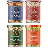 Prettynutty Diwali Gift Dry Fruits Combo Pack 400 Gram|100 Gram X 4 (Almonds, Cashews, Pistachios, Raisins)|Ideal For Gifting And Celebrating The Festivities