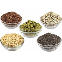 Dry Fruit Hub 5 In 1 Super Raw Seeds Mix For Eating 1Kg (Pumpkin, Watermelon, Flax, Sunflower, Chia Seeds), Seeds Mix For Weight Loss, Super Seeds Mix Pack Of 5 Each 200Gm