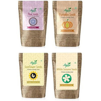 Agile Organic - Seeds Cycling Seeds Combo - Raw Seeds Combo (Sunflower, Flax, Pumpkin, White Sesame 100G Each) - To Enhance Hormonal Balance And Improve Menstrual Health For Women.