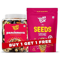 Yogabar Premium Dry Fruits And Seeds Combo Pack - Panchmeva Mix And 7 Seeds Super Mix, Buy 1 Get 1 Free