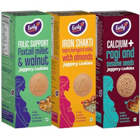 Early Foods - Pack Of 3 Pregnancy Biscuits - Millet Biscuits | Sugarfree Biscuits - (Ragi Sesame, Foxtail Walnut & Bajra Barnyard Cookies)
