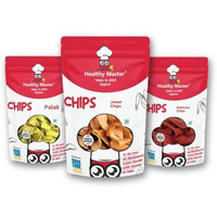 Healthy Master Light & Crispy Chips Combo 300G (100G Each) | (Beetroot Chips, Palak Chips, Jowar Chips) | High In Protein & Fiber Rich
