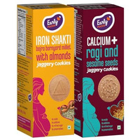 Early Foods - Pack Of 2 Pregnancy Cookies, Millet Biscuits |Jaggery Biscuits(Ragi Biscuits With Sesame & Bajra Barnyard Cookies, Butter), 260 Gram
