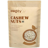 Elegity 100% Natural Plain W320 Cashew Pouch 500 Gm | Whole Kaju - Nutritious, Delicious & Crunchy | No Added Preservatives In Dry Fruit | Source Of Fibre, Rich In Protein