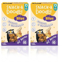 Snack-A-Doodle Banana & Choco Chip Bites X 2 | Nutritious Healthy Snacks For Kids | No Added Sugar | Sweetened With Fruits | Vegan & Gluten-Free | Perfect For Tiffin, Evening Snacks & Travel | 300G
