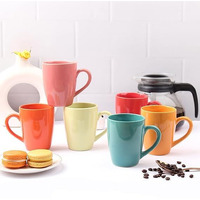 Anwaliya Ceramic Coffee Mug Set Of 6 (280Ml) Handcrafted Design Tea Cups Stackable, Chip Resistant, Large Serving Green Tea Cups, Edesia (Color May Vary)