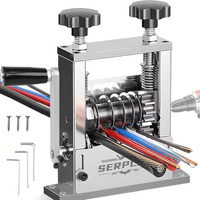 Serplex 6-In-1 Manual Wire Stripper Machine Drill-Operated Wire Stripper Tool With Hand Crank 3-17Mm Dia Cable, Manual Wire Stripping Machine With 6 Tracks & 5 Carbide Blade, For Wire Stripping