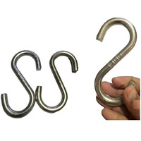 Q1 Beads 3 Pack 4.5" Inch Metal Heavy Duty 9 Mm S Hooks For Hanging Swing, Fan, Hanging In Workshop, 200 Kgs Load Cap (4.5 Inch, Chrome)