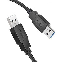 Fedus Usb A To A Cable 3 Meter, High Speed Usb 2.0 Type A Male To A Male Cable Usb To Usb Cord, For Data Transfer Hard Drive Enclosures, Printers, Modems, Cameras, Scanners, Laptop Cooling Pad Black
