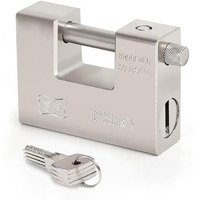 About Space Heavy Duty Padlock With 4 Keys - 1 Kg Hardened Steel Security Padlock With Anti Drill & Pick Cylinder Security Shackle Chain Lock For Garage,Door,Containers,Shutter,Locker,Warehouse,Gates
