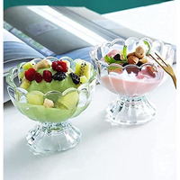 Kosh Crystal Clear Dessert Bowl Set - Ice Cream & Fruit Salad Glass Bowls (Set Of 6)