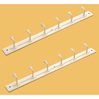 Istar Iron 6 Pin Cloth Hanger Wall Mounted Door Mounted Bathroom Cloth Wall Hook, Door Hooks Rail For Hanging Keys, Ivory