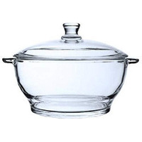 Diablos Borosilicate Glass Serving Bowl Set With Glass Lid 1 Liter Microwave Oven Safe | Heat And Cold Proof Rice Bowl For Cooking, Serving, Storing, And Reheating | 100% Tempered Glass ((Pack Of 1))