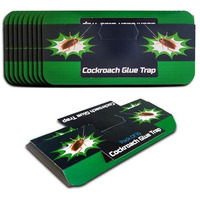 Lifekrafts Cockroach Traps, Sticky Glue Traps Designed For Effective Insect Control. Ideal For Use In Kitchens, Rooms, Offices, And Homes. Pack Of 10, (Size: 19.2 X 9 Cm), Green Color.