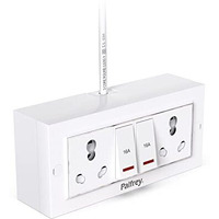 Palfrey Electric Extension Board - 16A + 16A With Two Switch (Led Indicator) And Heavy Duty 2 Meter Wire (2 Meter) (2200W) White