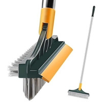 Disone 3-In-1 Bathroom Cleaning Brush With Wiper-Bathroom Cleaning Brush Long Handle 180 Rotate Toilet Brush Bathroom Tiles Cleaning, Wiper Floor Scrub For Kitchen Bathroom Cleaning Accessories