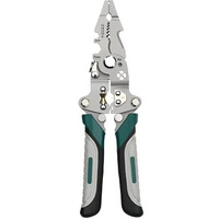 Gopendra 9-In-1 Multifunctional Stainless Steel Wire Plier Cutting Multi-Purpose Electrical Stripping Tool Wire Stripper & Crimping Tool For Electrician (Multi Color, Wire Striper Pattern-A)