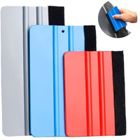 Supvox 3Pcs Felt Edge Squeegee, 4Inch - 5Inch - 6Inch Vinyl Wrap Squeegee, Plastic Squeegee Scratch-Free For Decals, Window Film, Wallpaper