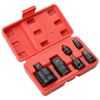 Inditrust 6Pcs Pneumatic Air Impact Adapter And Reducer Socket Set Female To Male Or Male To Female Convertor 1/4", 3/8", 1/2" & 3/4" Square Drive, Chrome Vanadium Steel