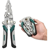 Elmvia Multifunction Stainless Steel Wire Stripper/Wire Crimping Tool, Wire Cutter, Wire Crimper, Cable Stripper, Wiring Tools And Multi-Function Hand Tool (Green Wire Stripper)