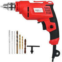 Wondercut Electric Drill Wc-Edrf10-R+7, 550W, Copper Armature, 2800 Rpm, Chuck 10 Mm Forward/Reverse For Wood & Metal Work With Variable Speed Control With 7 Bits