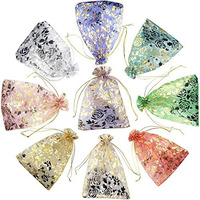Dny 50 Pcs Potli Bags, Organza Pouches 4X6 Inches With Drawstring Small Potli Bags For Return Gifts For Wedding| Party |Baby Shower| Dry Fruit Pouches (Mixed Colors, 50)