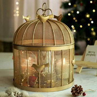Dynamic Decore Gold Metal Fruit Vegetable Basket With Lid | Lunch Dinner Food Storage With Cover And Mesh Dining Table Home Office Bedroom Livingroom Marriage Gift Festival Picnic Centerpiece Decor