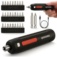 Quicknex Automatic Electric Screwdriver Set For Professional And Home Use With Rechargeable 2000 Mah Lithium Power I Portable Screw Machine Kit With 33 Bits, 360 Rpm, 4.2V Battery,