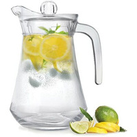 Treo By Milton Conical Fresh 1300 Glass Jug With Lid And Handle, 1 Piece, 1.3 Litre, Transparent | Serve Water | Beverages | Iced Tea | Juices | Cocktail | Milk | Chaas | Shakes