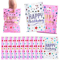 Gift Bags 20Pcs, Party Favor Bags, Return Gift Bags For Kids Birthday, Return Gift Bags For Kids Birthday, Birthday Party Favor Gift Bag For Girls & Boys (White + Pink)
