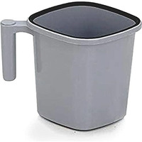 Jeerzone Plastic Durable Long Lasting Strong And Sturdy Bathroom Mug (1.5 L, Grey) (Gray Square Mug)