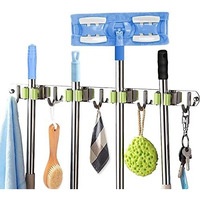 Topinon Broom Mop Holder Wall Mount Stainless Steel Tool Hanger Storage Organizer 1Pc
