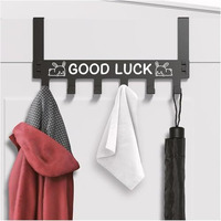 Ub Unity Brand Heavy Duty Carbonmetal Over Door Hanger For Cloths, Drill Free Door Hanging Hooks Suitable For Bathroom, Bedroom, Kitchen | Scarf, Coat, Towel Holder | Carbon Steel (Modal C, Pack Of 1)