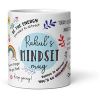 Visibee Personalized Name Mindset Mug - Customize With Your Name, 325Ml Ceramic Motivational Coffee Cup