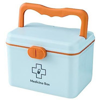 Homecloud Plastic Medicine And First Aid Kit For Children, Pets, And Outdoor Use (Blue)