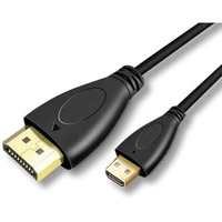 Coolcold Micro Hdmi To Hdmi Cable | (1.5Meter/5Ft) Hdmi High Speed 4K Cable, (Not Micro Usb/Mini Hdmi) | Male To Male | Compatible For Monitor, Tablet, Laptop, Television, Projector, Hdtv, Dslr